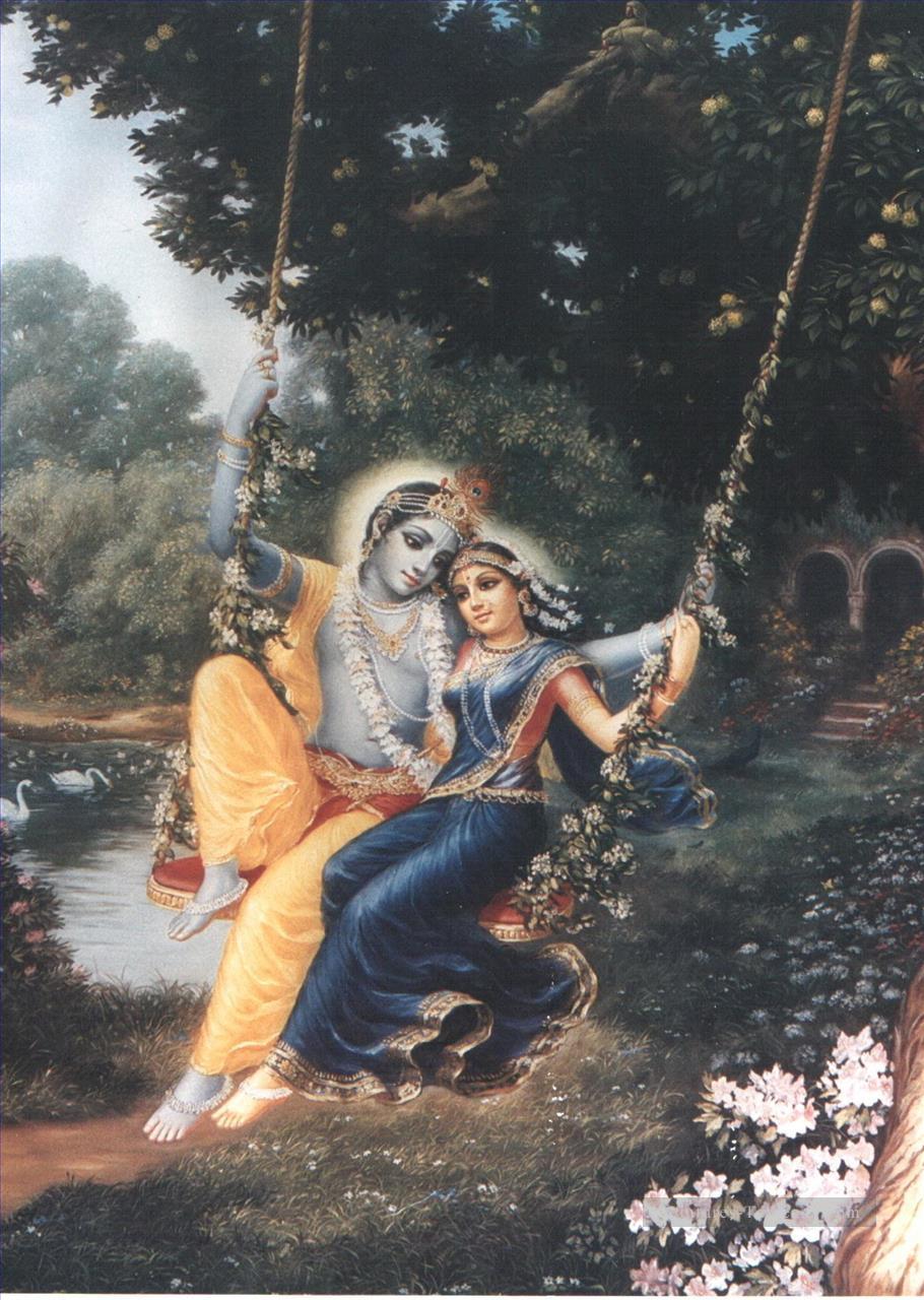 Radha Krishna 7 hindouisme Peintures à l'huile